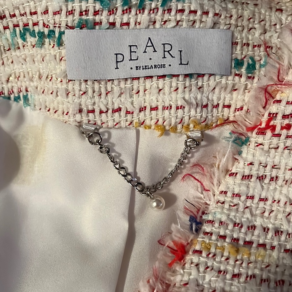 Lela Rose Pearl Multi-Color Slim Tweed Jacket 4 NEW - Picture 9 of 11